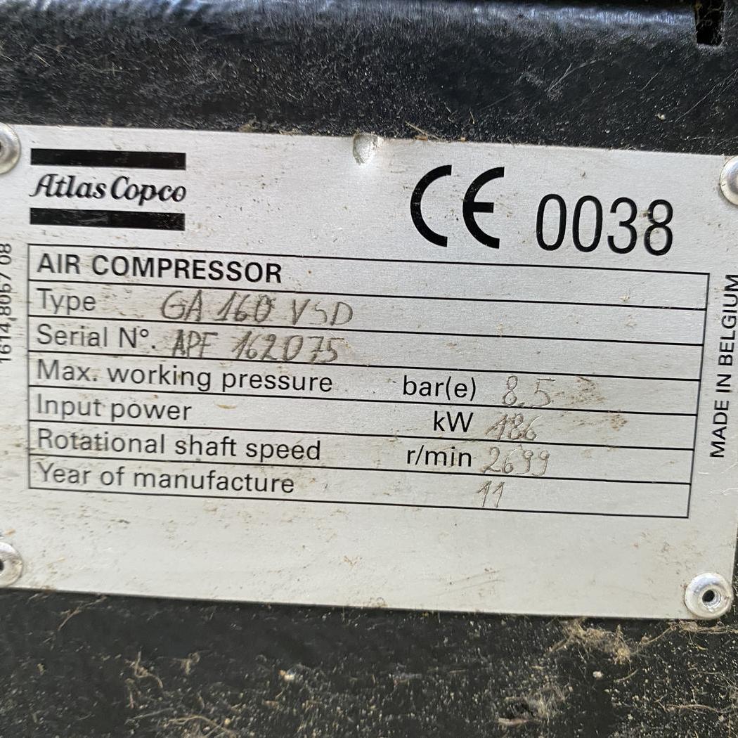 Compressor - ATLAS COPCO GA160 VSD