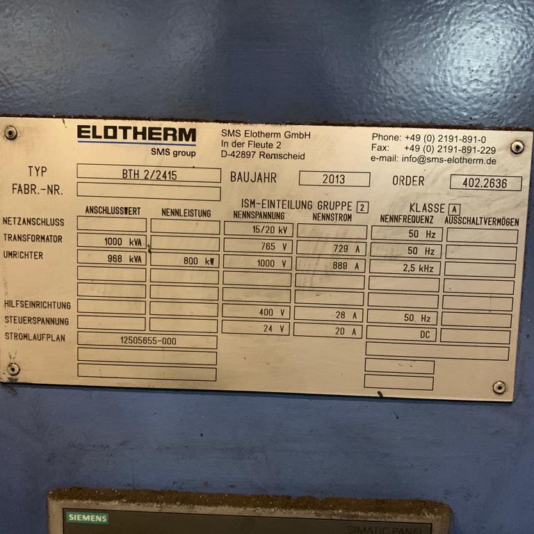 Elotherm Induction Billet Heater